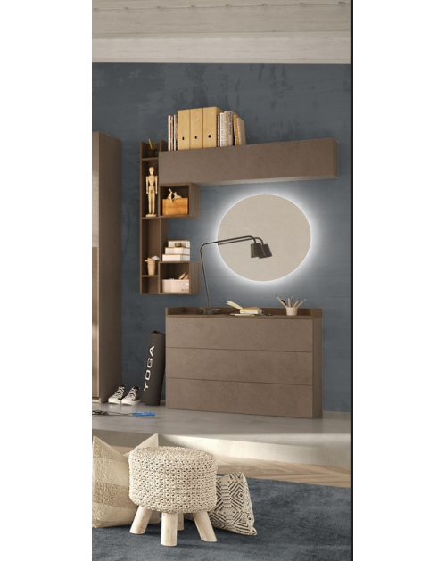 Comò 3 cassetti Quinn colore bronzo mercure