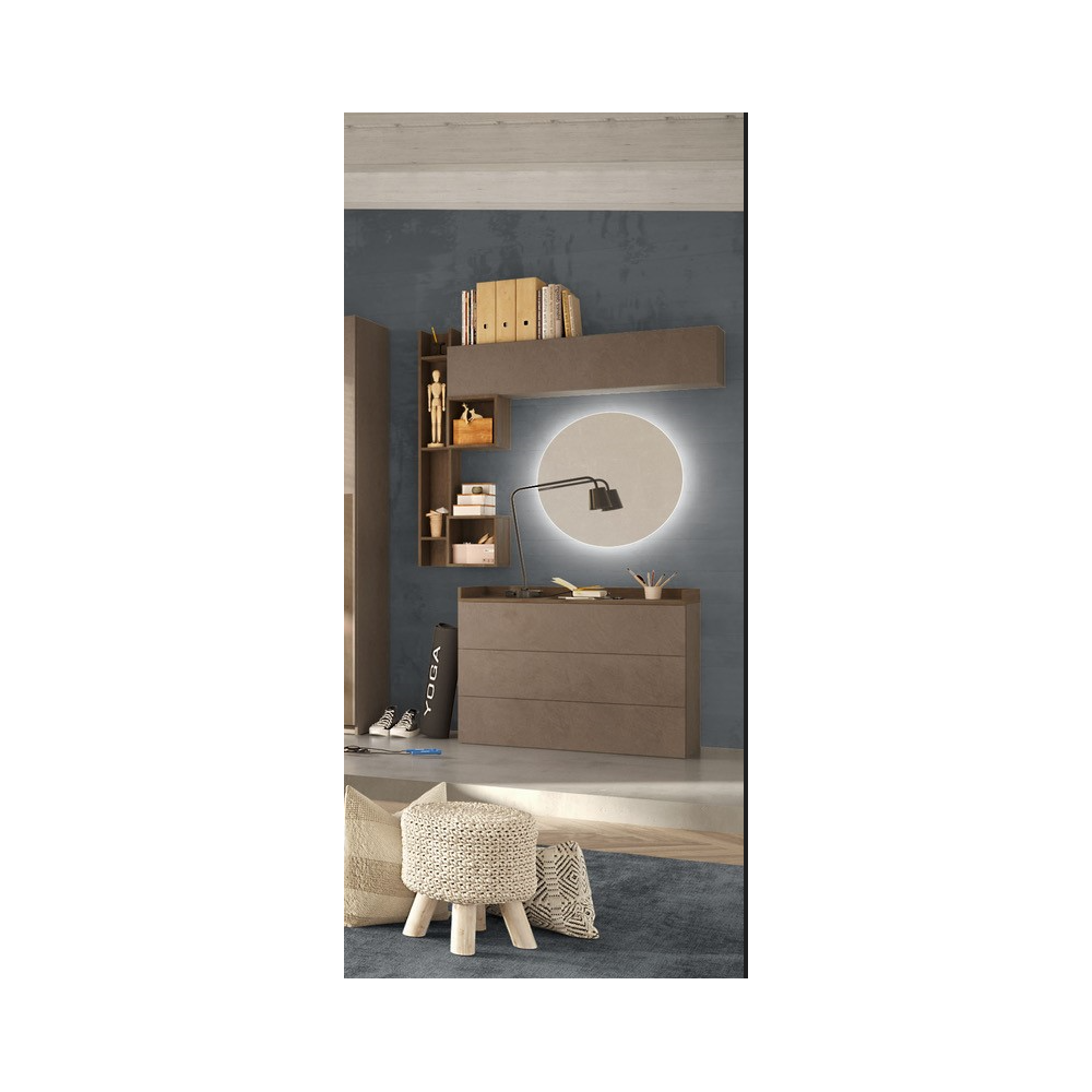 Comò 3 cassetti Quinn colore bronzo mercure