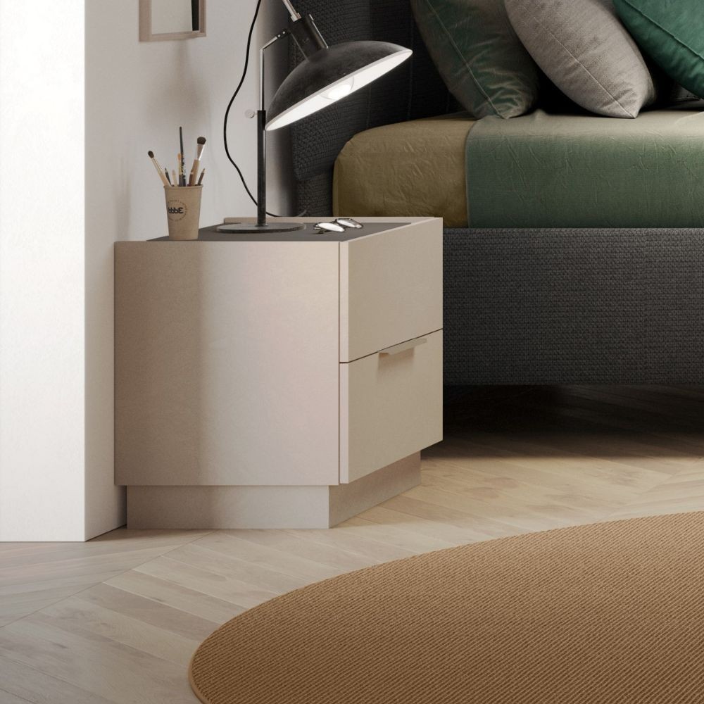 Comodino 2 cassetti Musto colore cashmere
