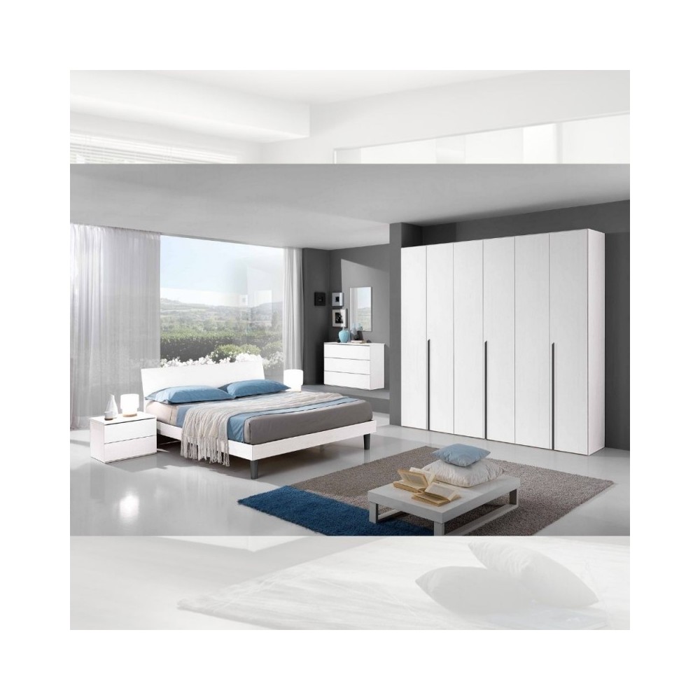 Comodino 2 cassetti bianco Manitoba