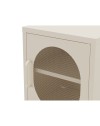 Comodino in metallo Diora crema con anta reticolata – Design industriale, anima versatile