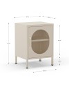 Comodino in metallo Diora crema con anta reticolata – Design industriale, anima versatile