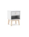 Comodino in legno massiccio bianco Esteban 40x35x53H – Design compatto e funzionale