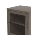 Comodino Fayna in metallo mocha con anta reticolata 40x35x60H – Design industriale