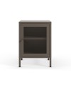 Comodino Fayna in metallo mocha con anta reticolata 40x35x60H – Design industriale
