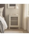 Comodino Fayna in metallo sabbia con anta reticolata 40x35x60H – Design industriale