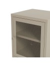 Comodino Fayna in metallo sabbia con anta reticolata 40x35x60H – Design industriale