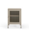 Comodino Fayna in metallo sabbia con anta reticolata 40x35x60H – Design industriale