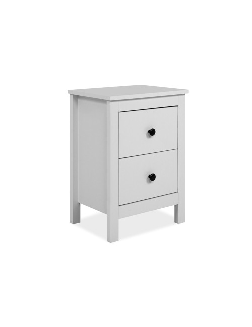 Comodino Karlstad61A con 2 cassetti colore bianco 39x30x54H