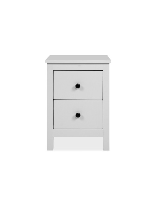 Comodino Karlstad61A con 2 cassetti colore bianco 39x30x54H