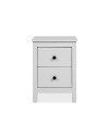 Comodino Karlstad61A con 2 cassetti colore bianco 39x30x54H