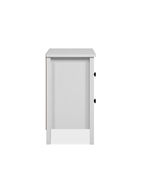 Comodino Karlstad61A con 2 cassetti colore bianco 39x30x54H