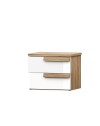 Comodino Melodia 2 cassetti Rovere Caramello e Bianco Lucido – Eleganza Moderna e Funzionalità