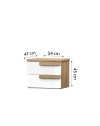 Comodino Melodia 2 cassetti Rovere Caramello e Bianco Lucido – Eleganza Moderna e Funzionalità