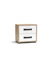 Comodino 2 cassetti rovere bianco Mosso MO1