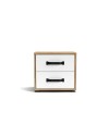 Comodino 2 cassetti rovere bianco Mosso MO1