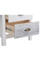 Comodino in legno massiccio bianco e grigio Romantica 46x35x49,5H – Eleganza Naturale con 2 cassetti