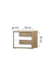 Comodino Selva 2 Cassetti rovere caramello e Bianco Lucido – Stile contemporaneo