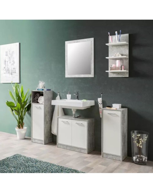 Set bagno Madeira colore beton bianco
