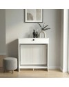 Consolle Copri Termosifone Opelya 90 cm Bianca con Anta a Ribalta – Design Salvaspazio