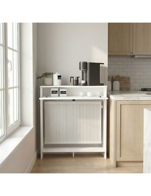 Consolle Copri Termosifone Opelya 90 cm Bianca con Anta a Ribalta – Design Salvaspazio
