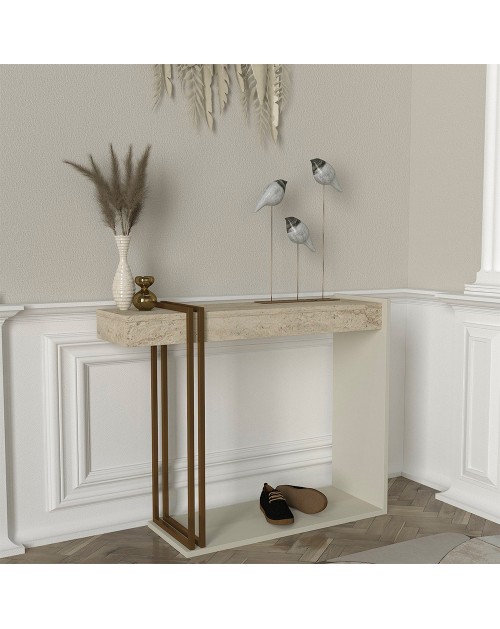 Consolle Ingresso Desca Travertino e Cashmere – Design Moderno Salvaspazio
