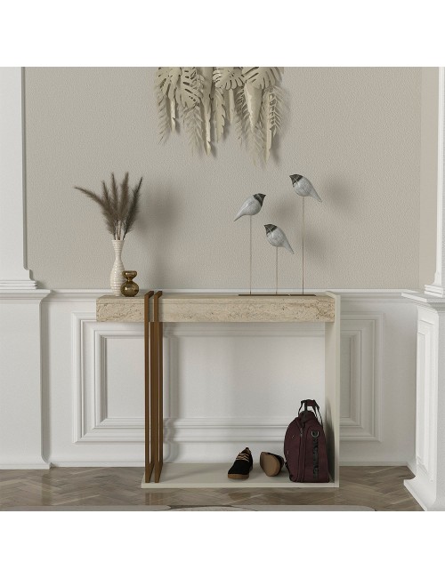 Consolle Ingresso Desca Travertino e Cashmere – Design Moderno Salvaspazio