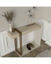 Consolle Ingresso Desca Travertino e Cashmere – Design Moderno Salvaspazio
