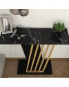 Consolle ingresso Gravity Effetto Marmo Nero con Struttura Nera e Dettagli Oro