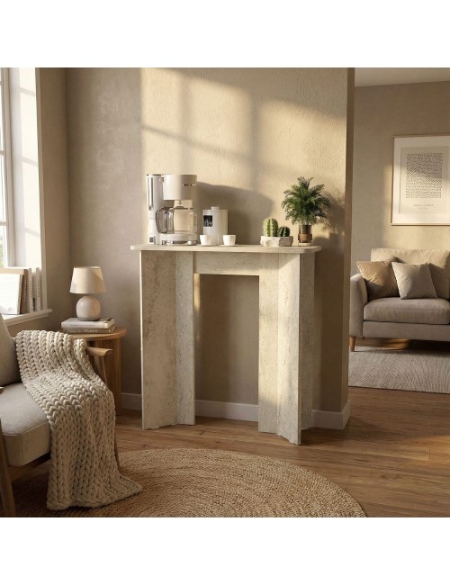 Consolle ingresso Mara Travertino con Gambe Geometriche – Design Moderno