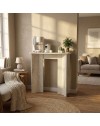 Consolle ingresso Mara Travertino con Gambe Geometriche – Design Moderno