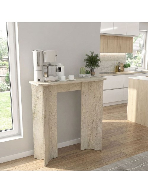 Consolle ingresso Mara Travertino con Gambe Geometriche – Design Moderno