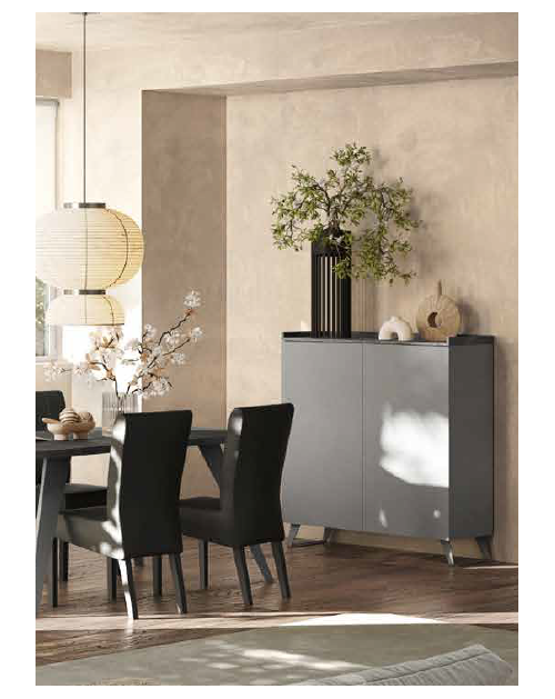Madia alta 2 ante Polan 121x42x126h colore ardesia piombo