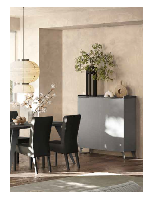 Madia Alta 2 Ante Polan 121x42x126h Colore Ardesia Piombo
