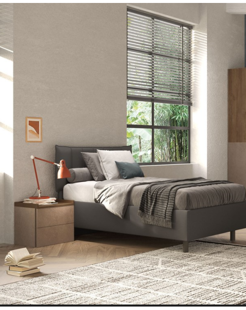 Comodino 2 cassetti Quinn colore bronzo e noce mercure