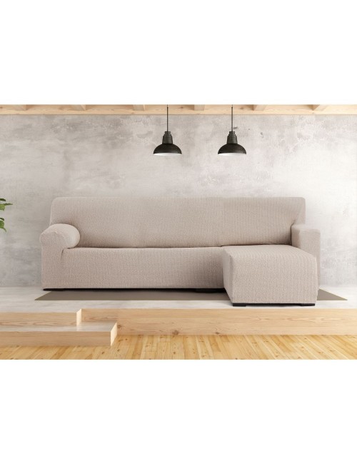 Copridivano Penisola Destra Beige Troya Elastico 250-310 Bracciolo Corto