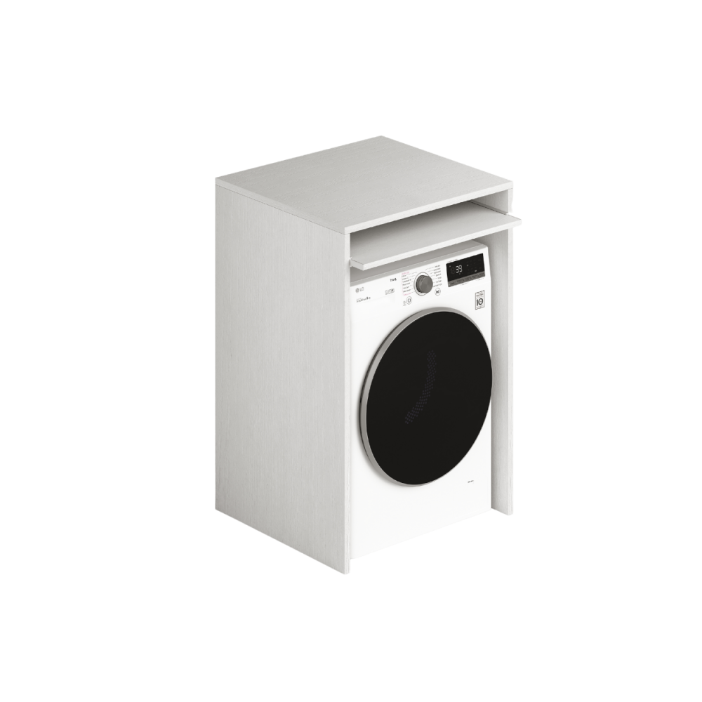 Coprilavatrice in legno ripiano estraibile 71x65x105 colore bianco frassinato