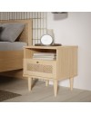 Comodino Livia 1 cassetto in rovere con dettaglio effetto rattan 45.4x41.4x54.5H