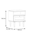 Comodino Livia 1 cassetto in rovere con dettaglio effetto rattan 45.4x41.4x54.5H