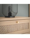 Cassettiera Livia 3 cassetti in rovere con dettagli effetto Rattan 90.4x41.4x80H