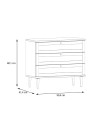 Cassettiera Livia 3 cassetti in rovere con dettagli effetto Rattan 90.4x41.4x80H