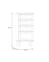 Cassettiera Livia 4 cassetti in rovere con dettagli effetto Rattan 50.4x41.4x109H