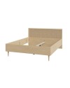 Letto matrimoniale Livia con testiera effetto rattan colore rovere