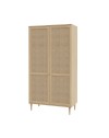 Armadio Livia 2 ante in rovere con dettaglio effetto rattan 110x52x208H