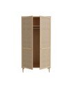 Armadio Livia 2 ante in rovere con dettaglio effetto rattan 110x52x208H