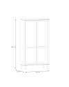 Armadio Livia 2 ante in rovere con dettaglio effetto rattan 110x52x208H