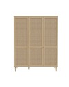 Armadio Livia 3 ante frontali effetto rattan intrecciato colore rovere 165x52x208H