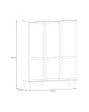 Armadio Livia 3 ante frontali effetto rattan intrecciato colore rovere 165x52x208H
