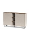 Credenza Mirage08 con 2 ante design geometrico e vani a giorno – Cashmere e Rovere