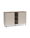 Credenza Mirage08 con 2 ante design geometrico e vani a giorno – Cashmere e Rovere